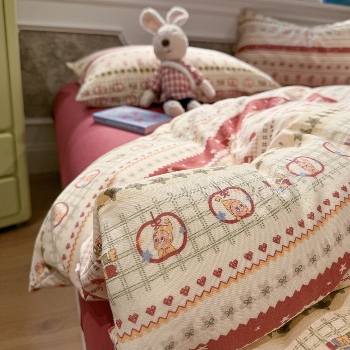 91家纺网 家纺一手货源 找家纺 （总）塞纳 2026新款.全棉有氧双层纱四件套-场景二