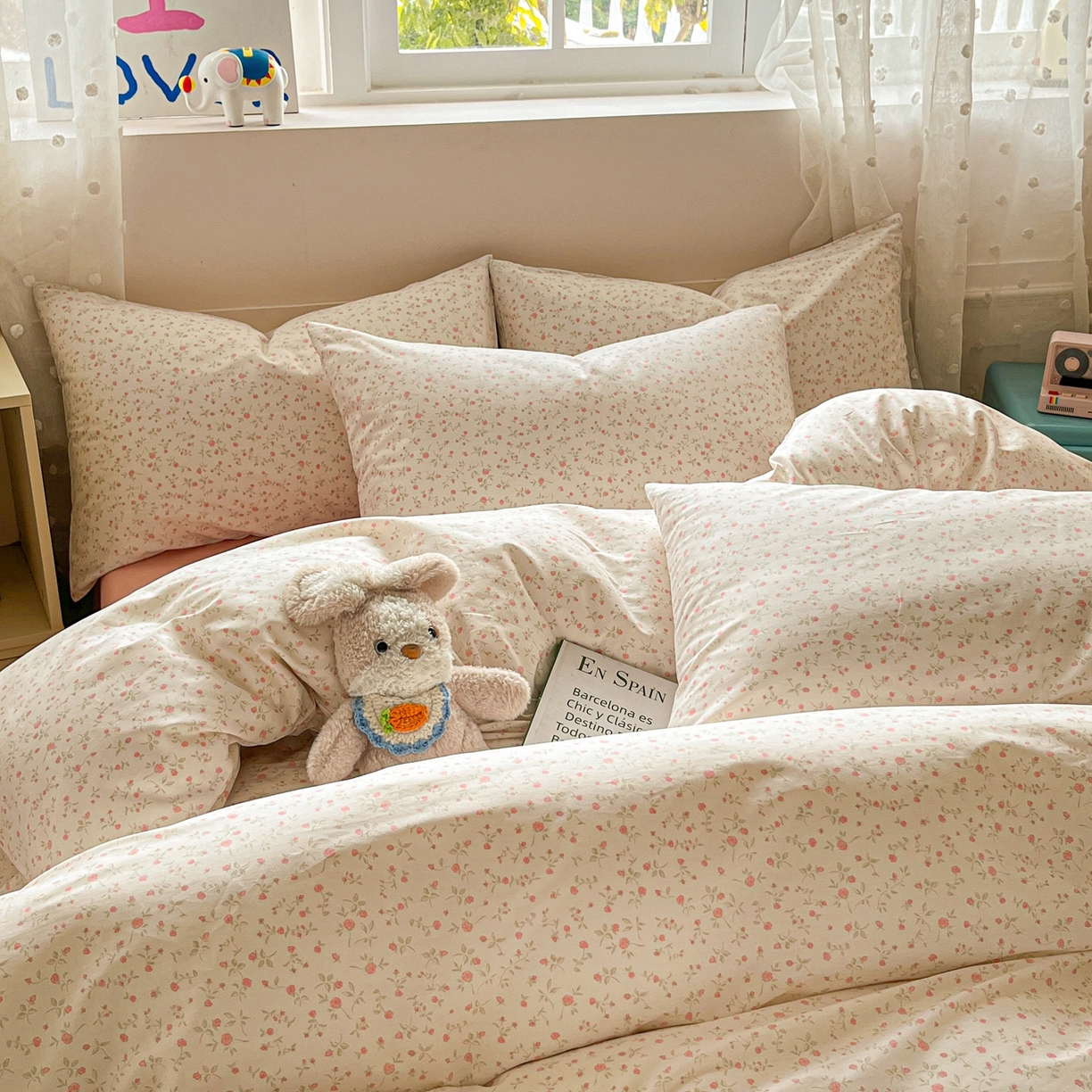 91家纺网 家纺一手货源 找家纺 柠馨 2026春夏新款13372全棉纯棉印花四件套-芙拉系列 绵密