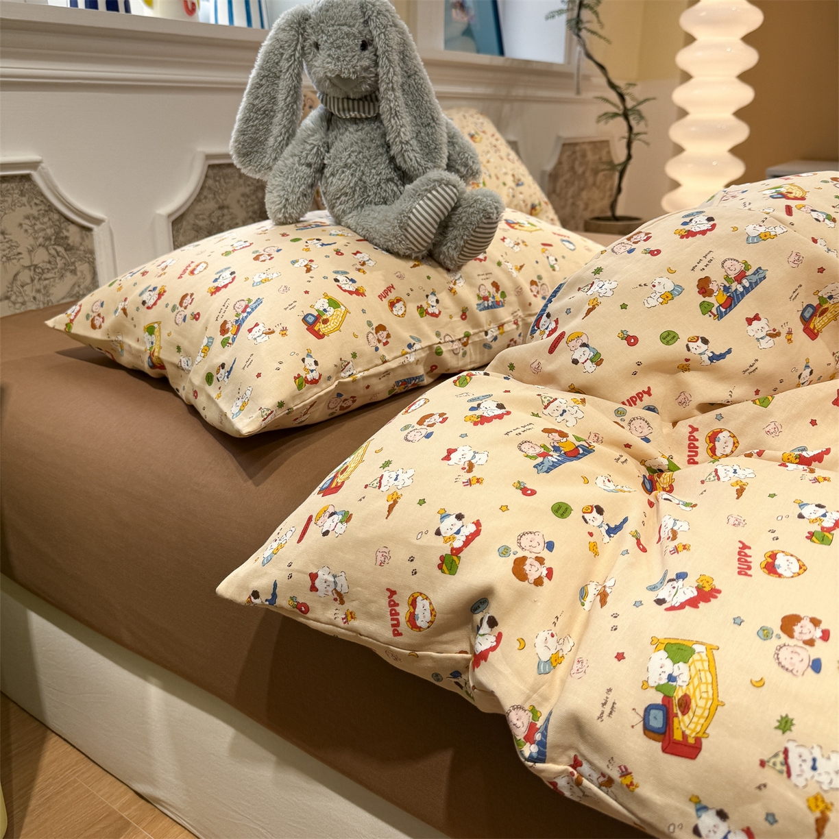 91家纺网 家纺一手货源 找家纺 塞纳 2026新款.全棉有氧双层纱四件套-场景二 游乐园