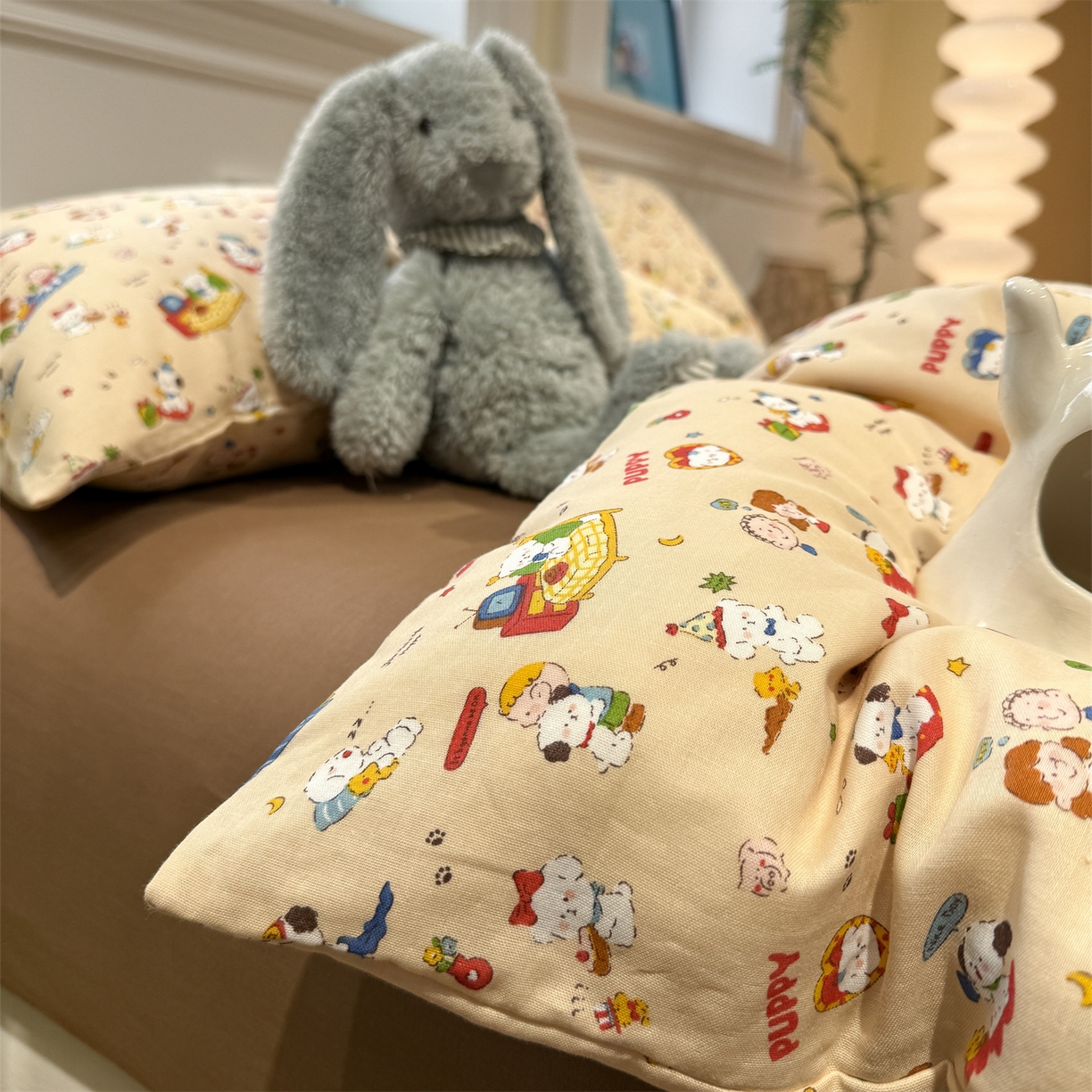 91家纺网 家纺一手货源 找家纺 塞纳 2026新款.全棉有氧双层纱四件套-场景二 游乐园