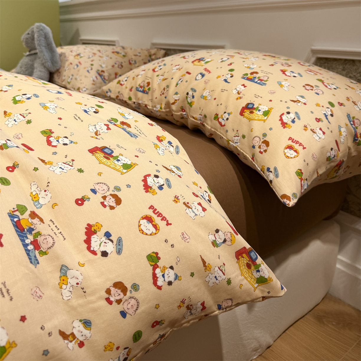 91家纺网 家纺一手货源 找家纺 塞纳 2026新款.全棉有氧双层纱四件套-场景二 游乐园