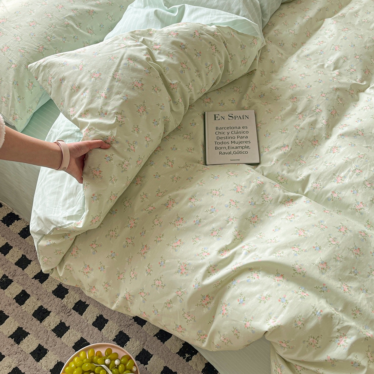 91家纺网 家纺一手货源 找家纺 柠馨 2026春夏新款13372全棉纯棉印花四件套-芙拉系列 舒荷