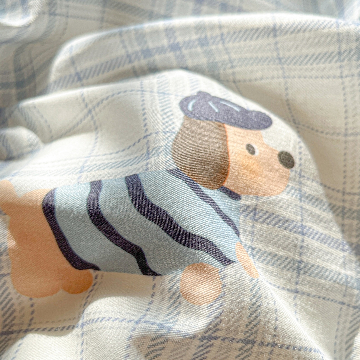 91家纺网 家纺一手货源 找家纺 柠馨 2026春夏新款13372全棉纯棉印花四件套-芙拉系列 汪酱魔豆