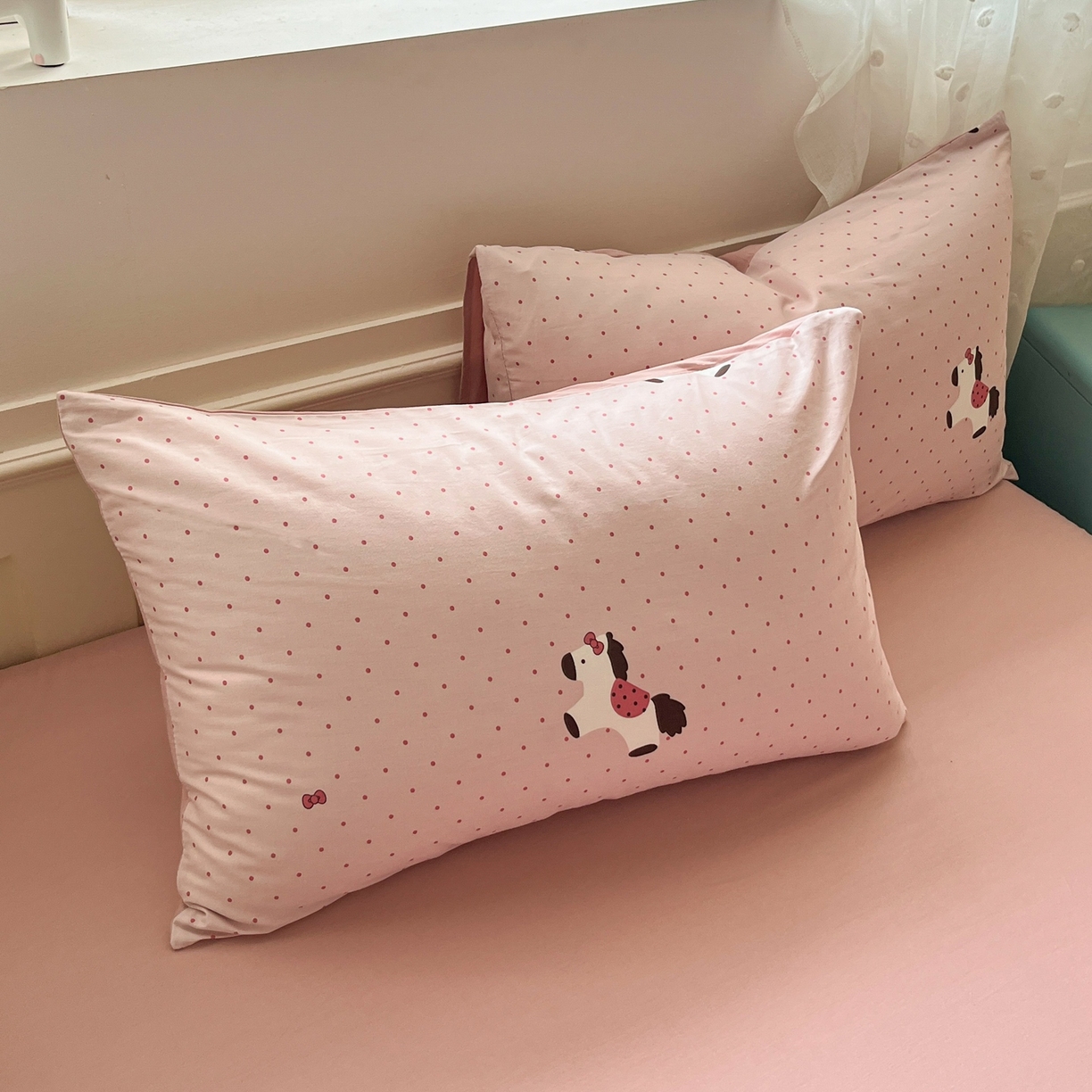 91家纺网 家纺一手货源 找家纺 柠馨 2026春夏新款13372全棉纯棉印花四件套-芙拉系列 小马泼莉