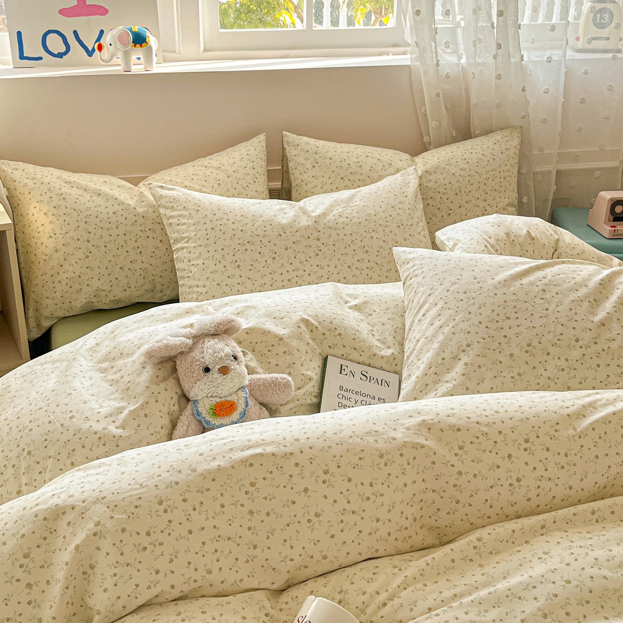 91家纺网 家纺一手货源 找家纺 柠馨 2026春夏新款13372全棉纯棉印花四件套-芙拉系列 舞纱