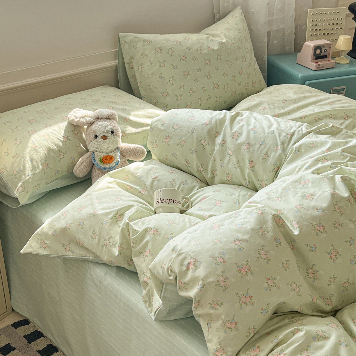 91家纺网 家纺一手货源 找家纺 柠馨 2026春夏新款13372全棉纯棉印花四件套-芙拉系列 舒荷