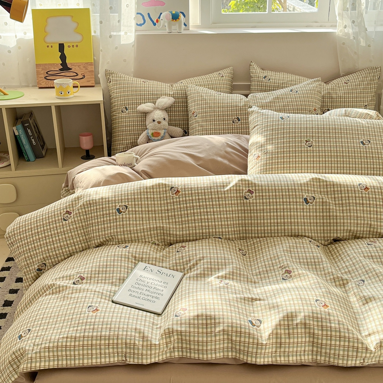 91家纺网 家纺一手货源 找家纺 柠馨 2026春夏新款13372全棉纯棉印花四件套-芙拉系列 甜美博士