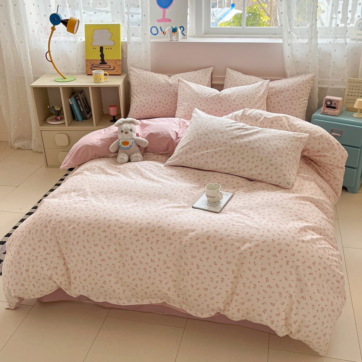 91家纺网 家纺一手货源 找家纺 柠馨 2026春夏新款13372全棉纯棉印花四件套-芙拉系列 逸云