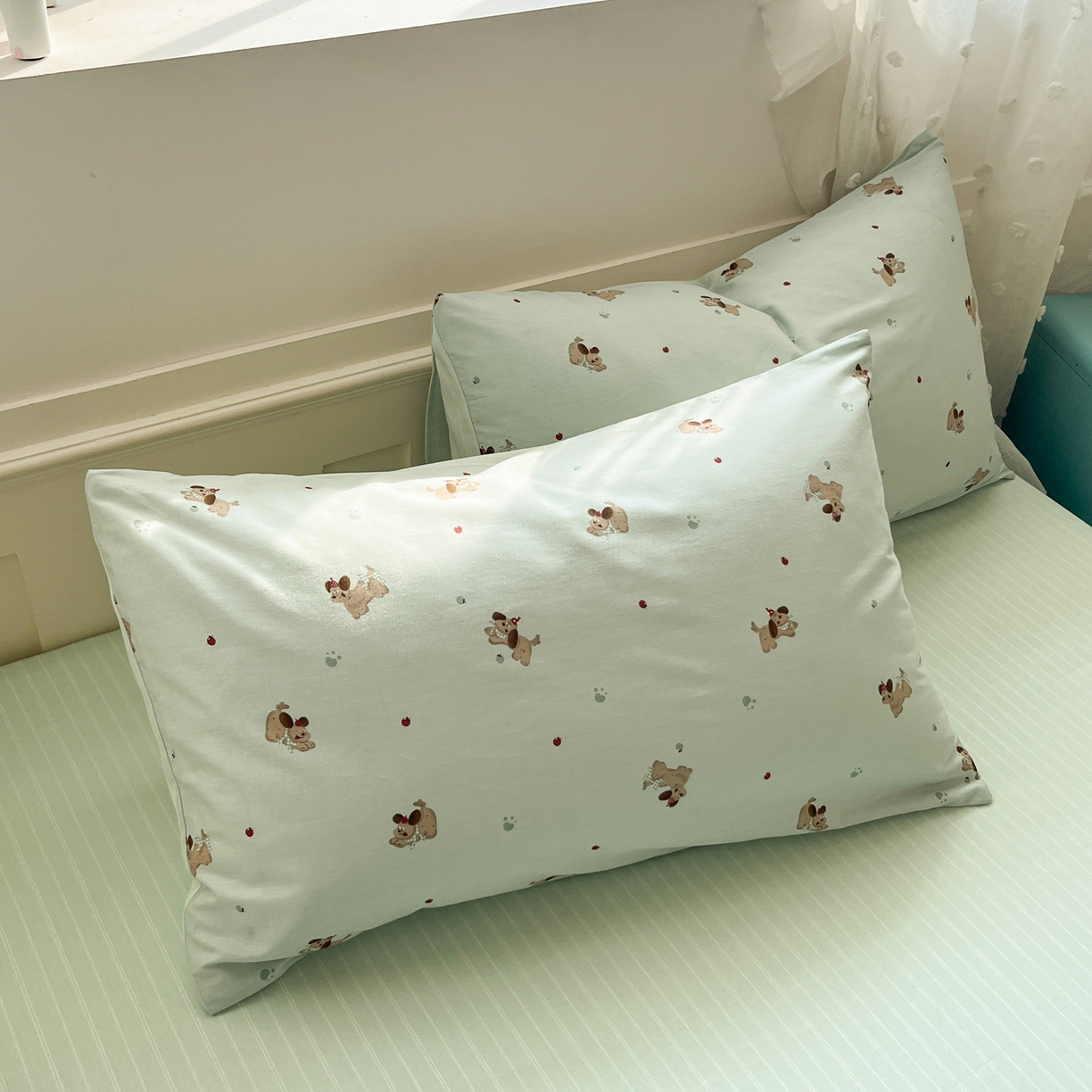 91家纺网 家纺一手货源 找家纺 柠馨 2026春夏新款13372全棉纯棉印花四件套-芙拉系列 甜美萌宠