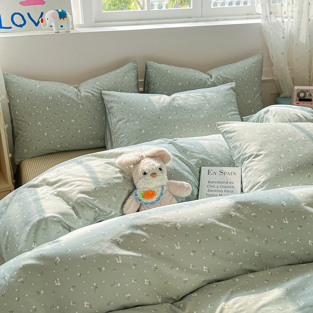 91家纺网 家纺一手货源 找家纺 柠馨 2026春夏新款13372全棉纯棉印花四件套-芙拉系列 瑾熙