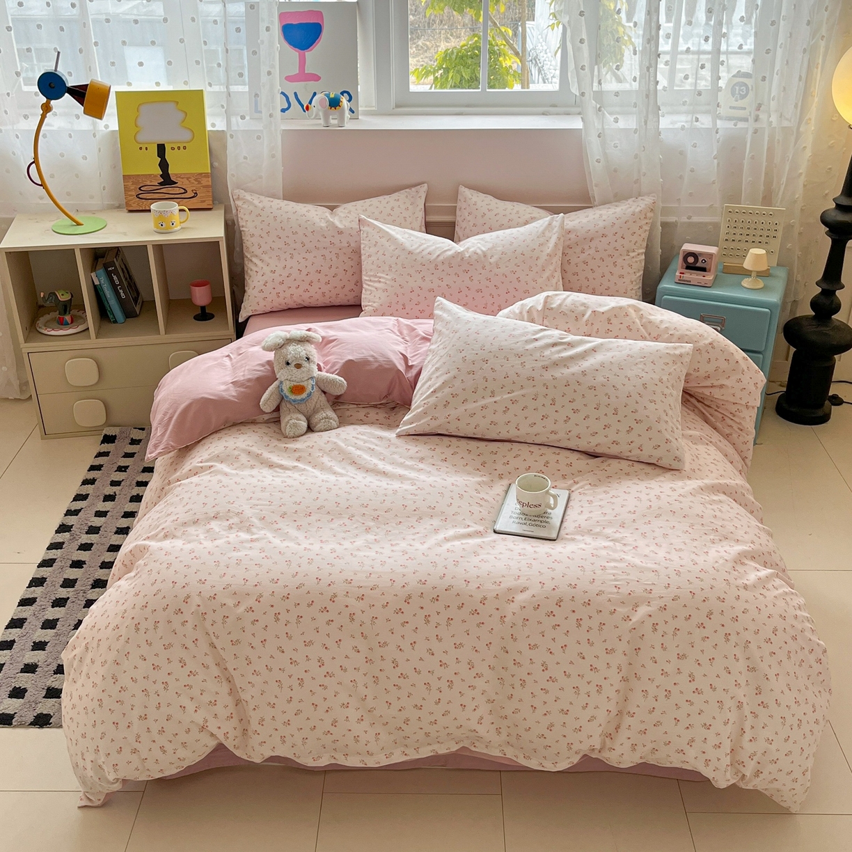 91家纺网 家纺一手货源 找家纺 柠馨 2026春夏新款13372全棉纯棉印花四件套-芙拉系列 逸云