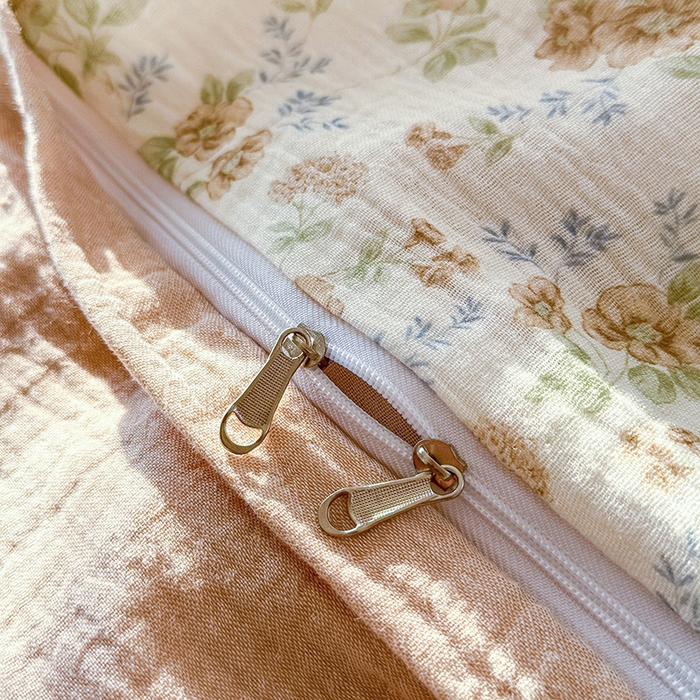 91家纺网 家纺一手货源 找家纺 木楌家居 2026新款A类全棉皱皱纱印花四件套 花巷