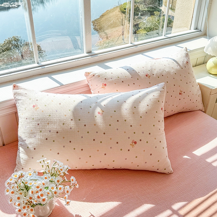 91家纺网 家纺一手货源 找家纺 木楌家居 2026新款A类全棉皱皱纱印花四件套 星空草莓