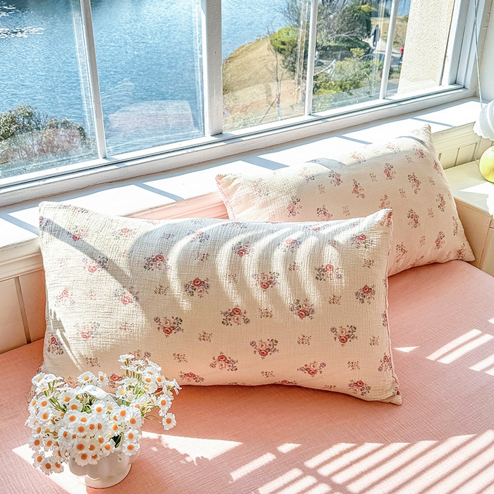 91家纺网 家纺一手货源 找家纺 木楌家居 2026新款A类全棉皱皱纱印花四件套 醉嫣然