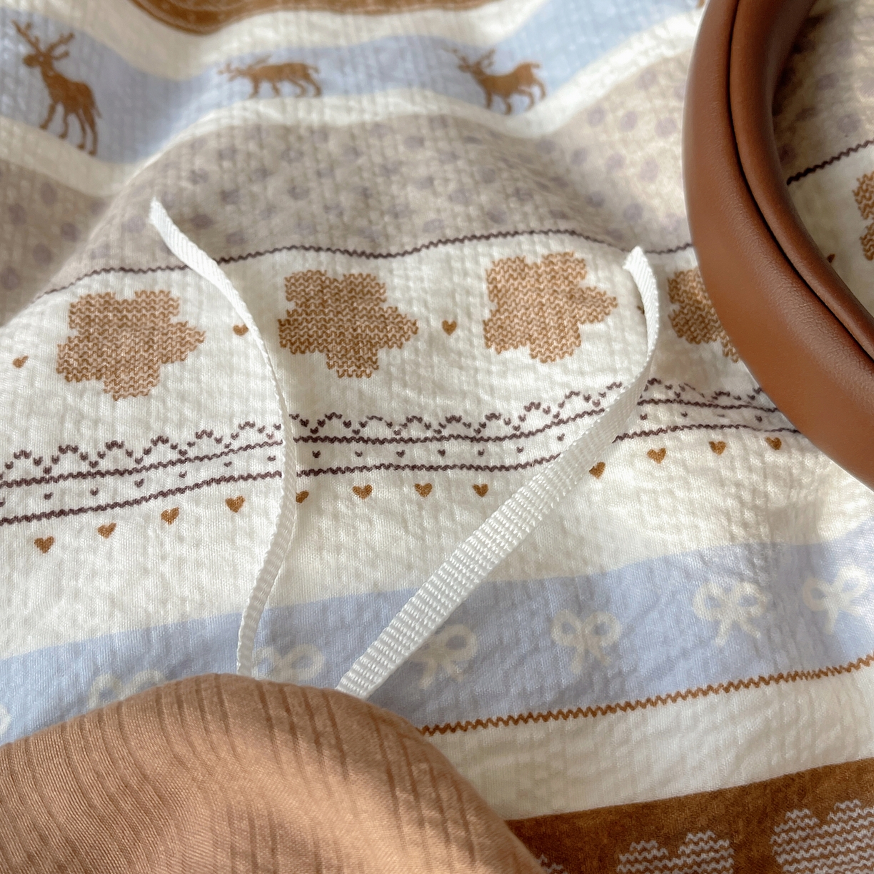 91家纺网 家纺一手货源 找家纺 （总）顾里家纺 2026新款韩风费尔岛系大版皱皱纱四件套【会员-2元 定制床笠+8元（小四件不做床笠）】