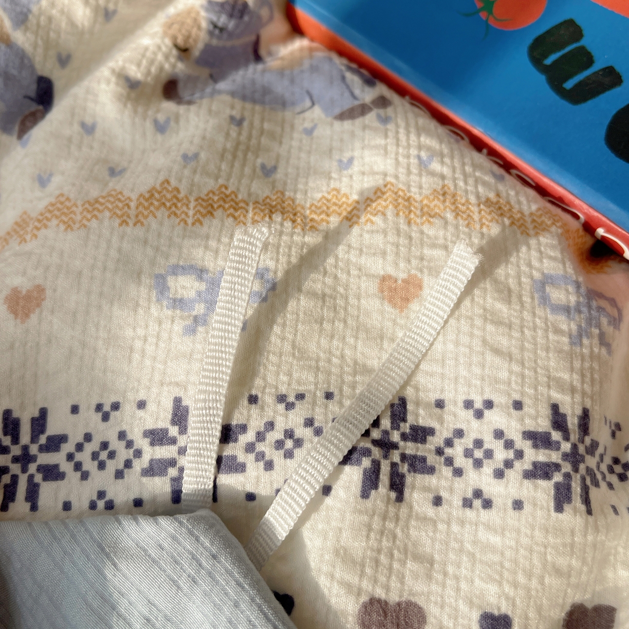 91家纺网 家纺一手货源 找家纺 顾里家纺 2026新款韩风费尔岛系大版皱皱纱四件套【会员-2元 定制床笠+8元（小四件不做床笠）】 天使木马