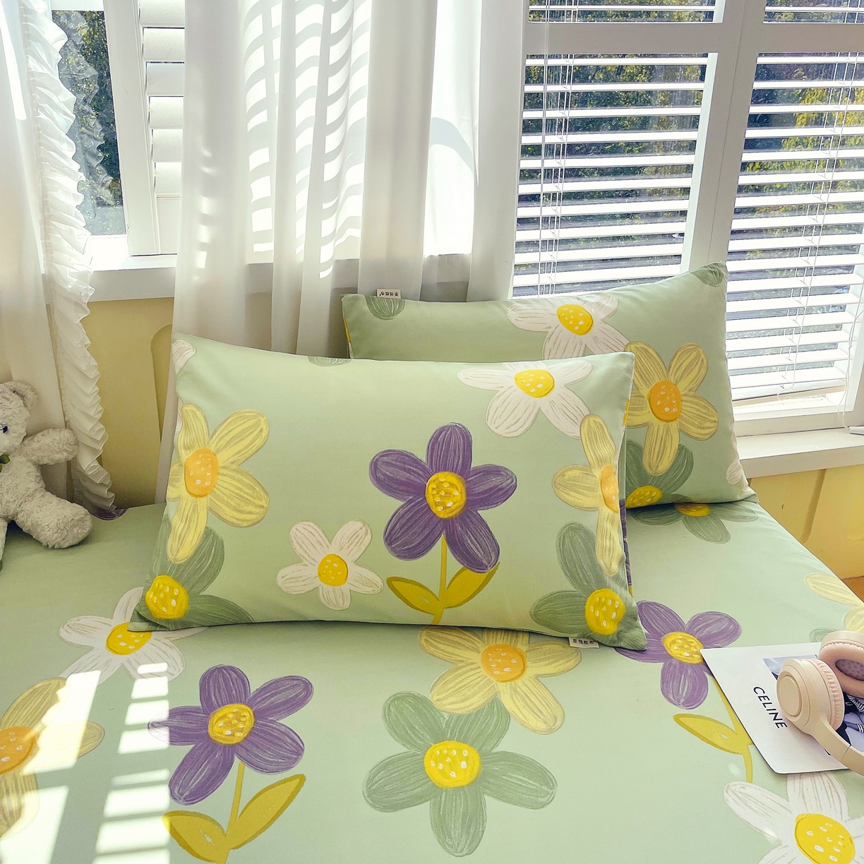 金鑫汇家纺 2026新款全棉老粗布单品枕套系列 五彩缤纷