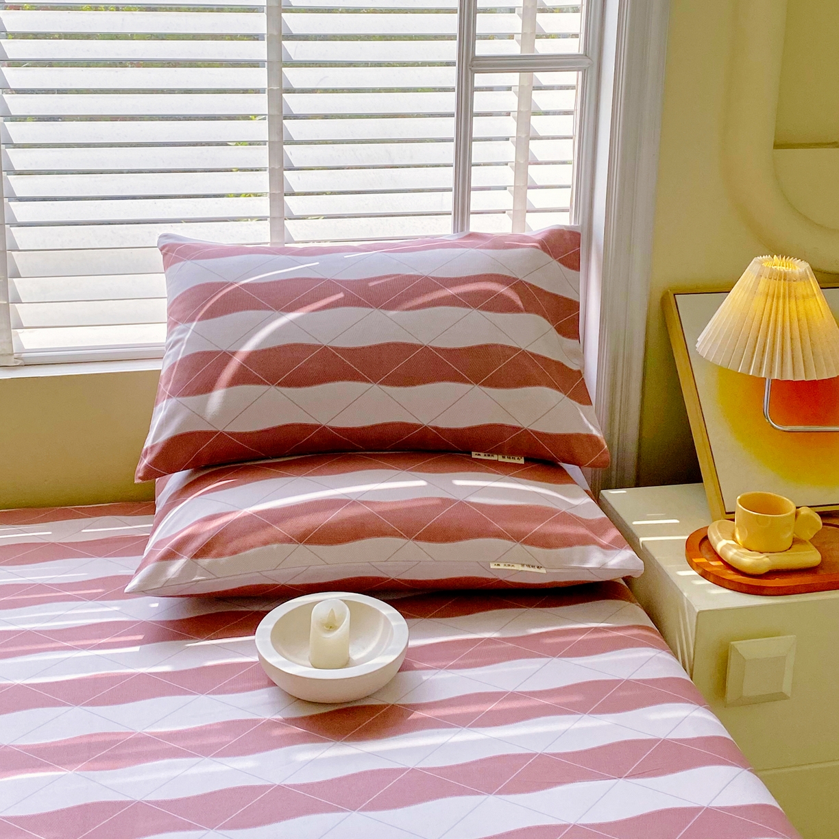 91家纺网 家纺一手货源 找家纺 金鑫汇家纺 2026新款全棉老粗布单品枕套系列 雅致