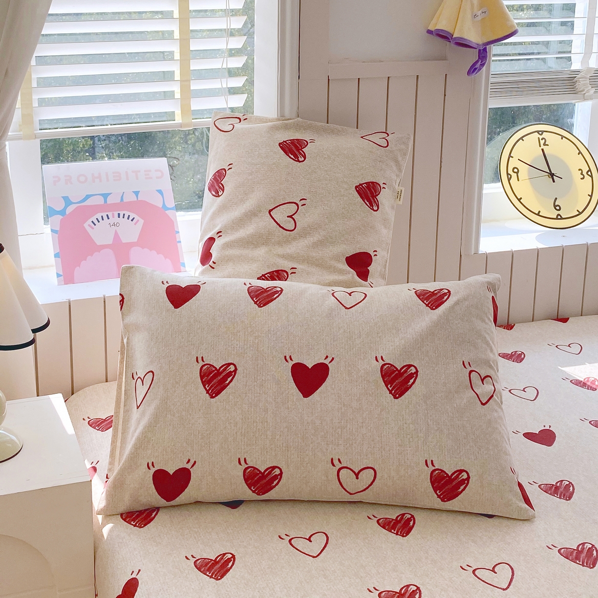 91家纺网 家纺一手货源 找家纺 金鑫汇家纺 2026新款全棉老粗布单品枕套系列 心语