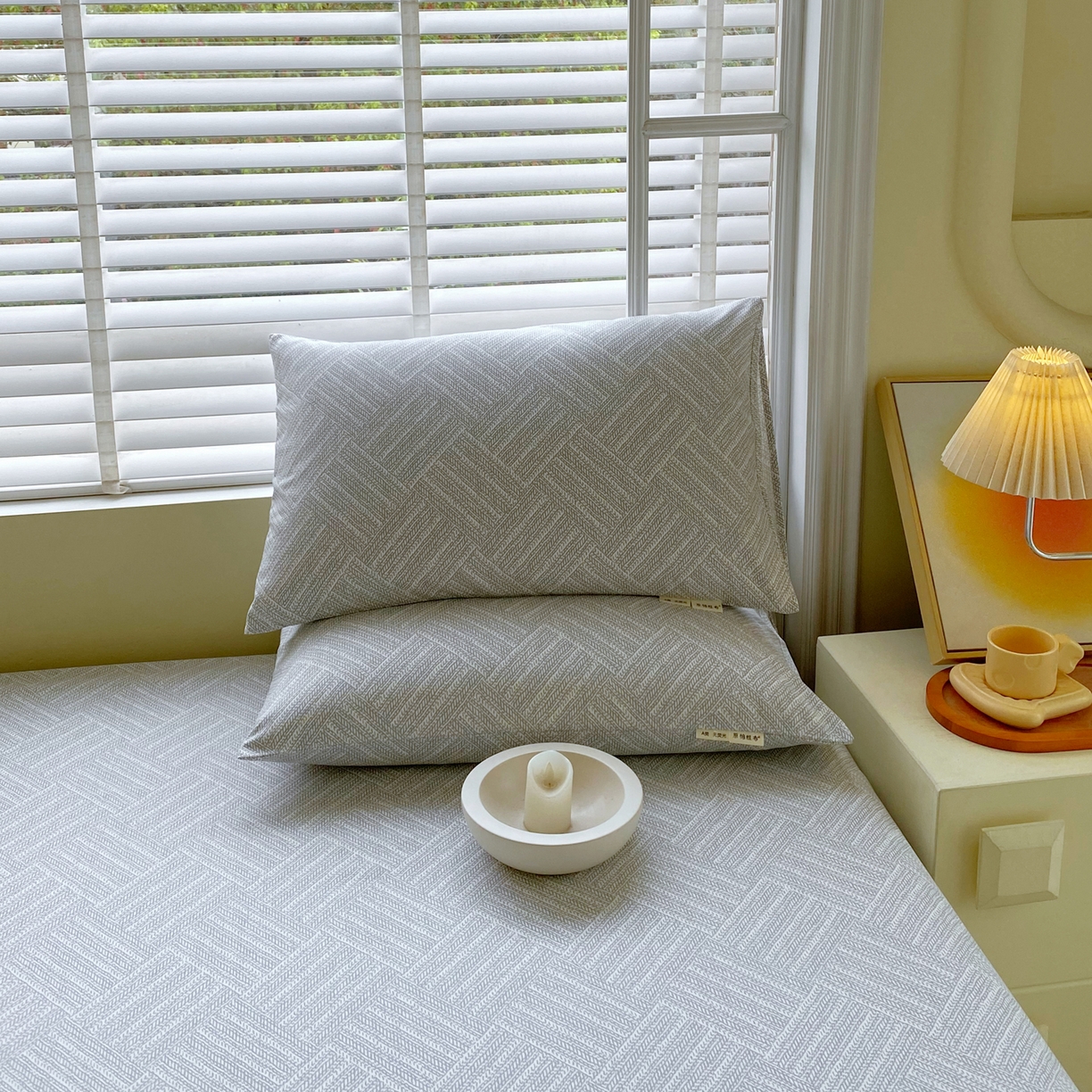 91家纺网 家纺一手货源 找家纺 金鑫汇家纺 2026新款全棉老粗布单品枕套系列 流光灰