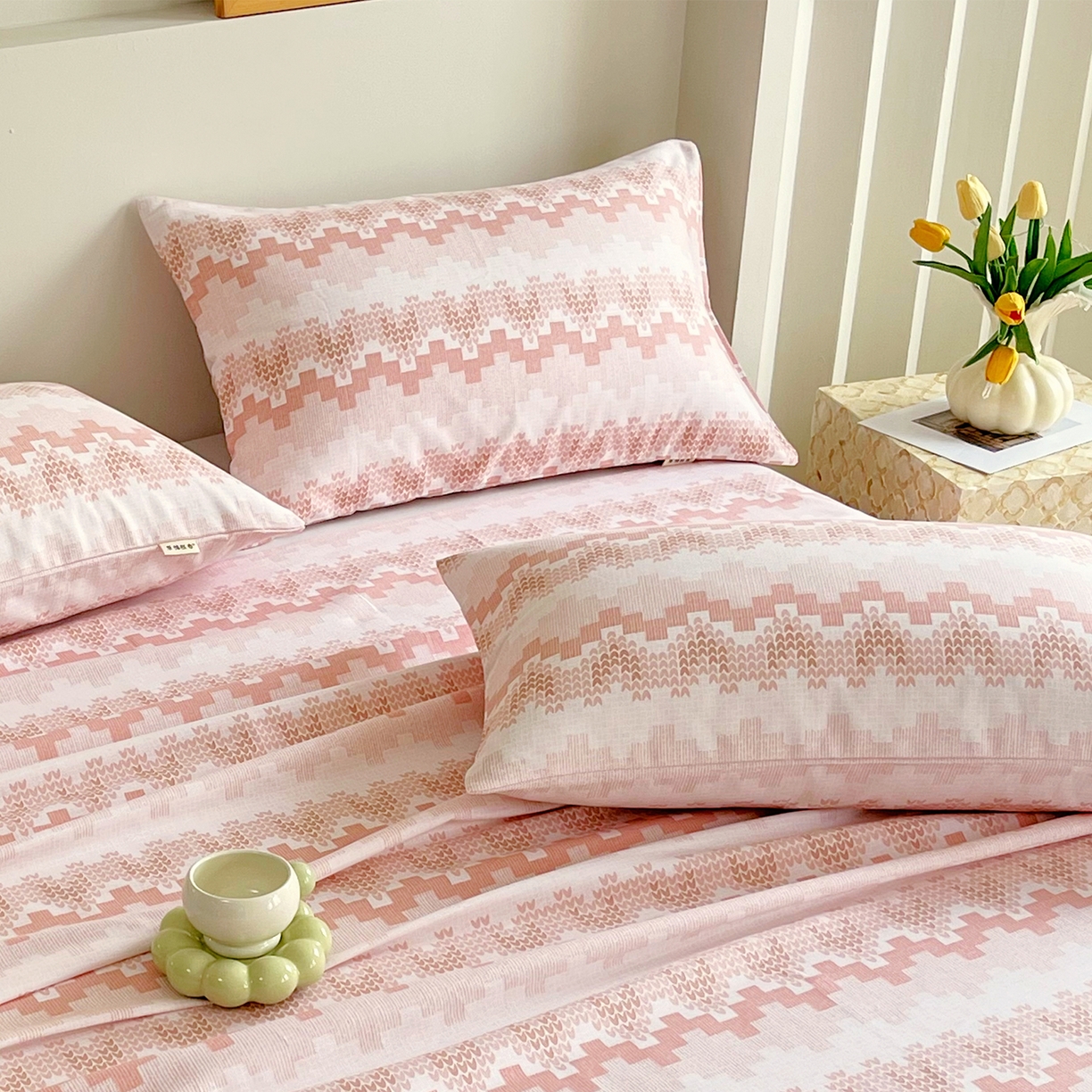 91家纺网 家纺一手货源 找家纺 金鑫汇家纺 2026新款全棉老粗布单品枕套系列 燕南飞-桔