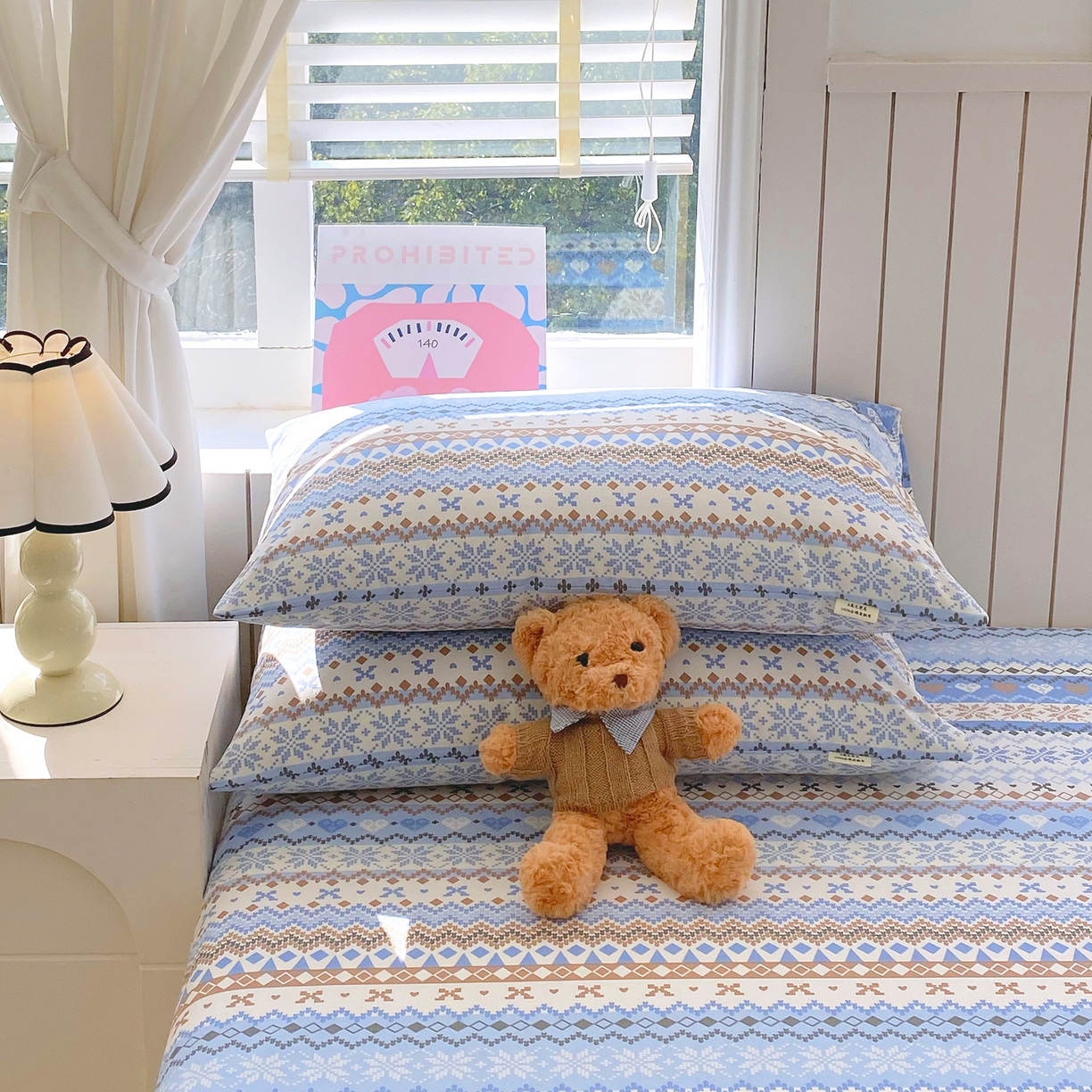 91家纺网 家纺一手货源 找家纺 金鑫汇家纺 2026新款全棉老粗布单品枕套系列 星辰-蓝