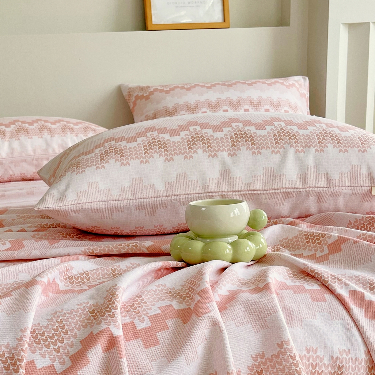 91家纺网 家纺一手货源 找家纺 金鑫汇家纺 2026新款全棉老粗布单品枕套系列 燕南飞-桔