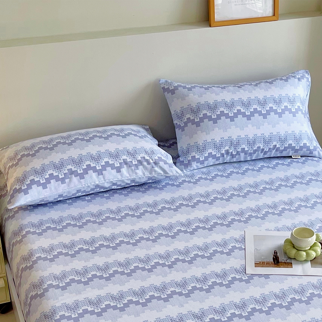 91家纺网 家纺一手货源 找家纺 金鑫汇家纺 2026新款全棉老粗布单品枕套系列 燕南飞-蓝