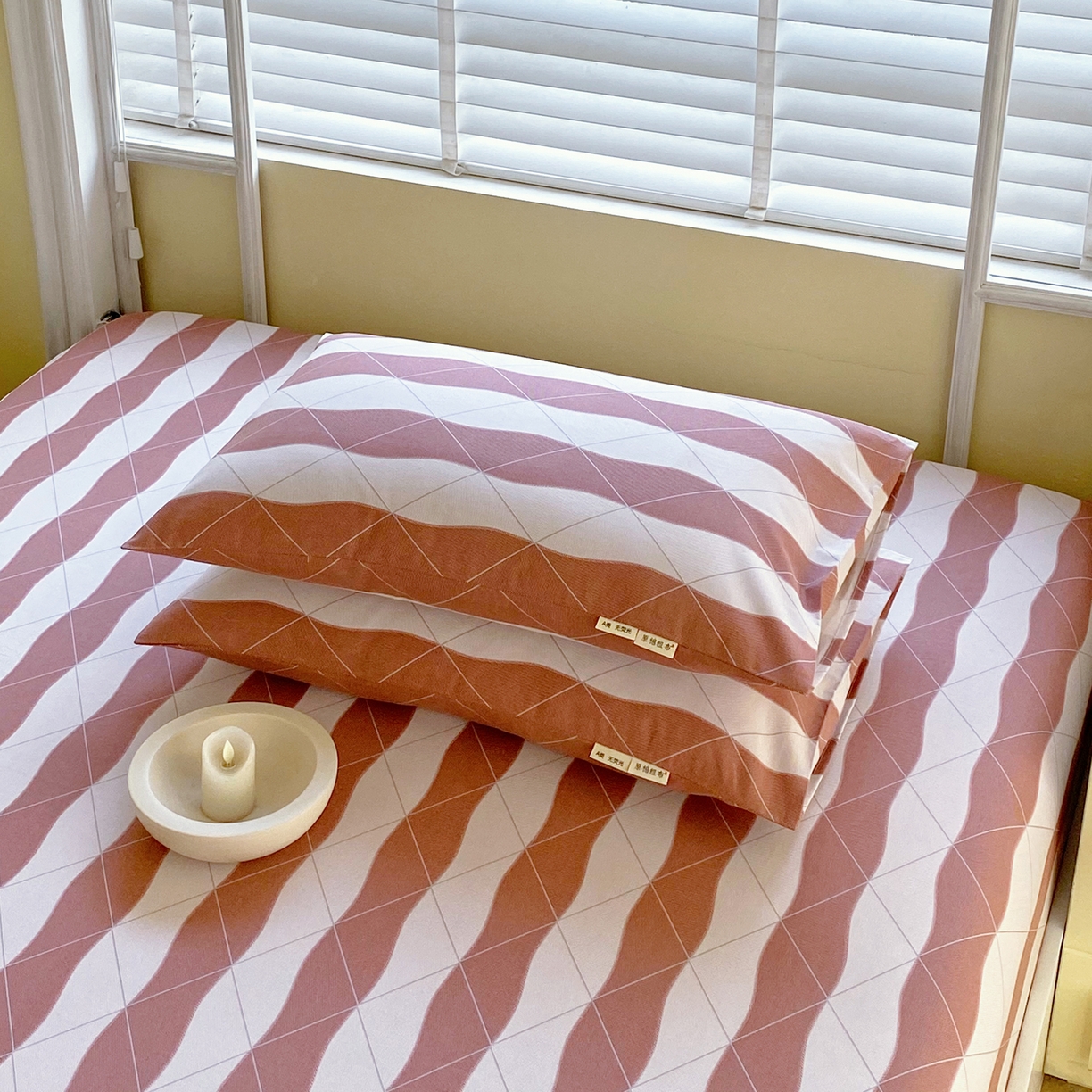 91家纺网 家纺一手货源 找家纺 金鑫汇家纺 2026新款全棉老粗布单品枕套系列 雅致