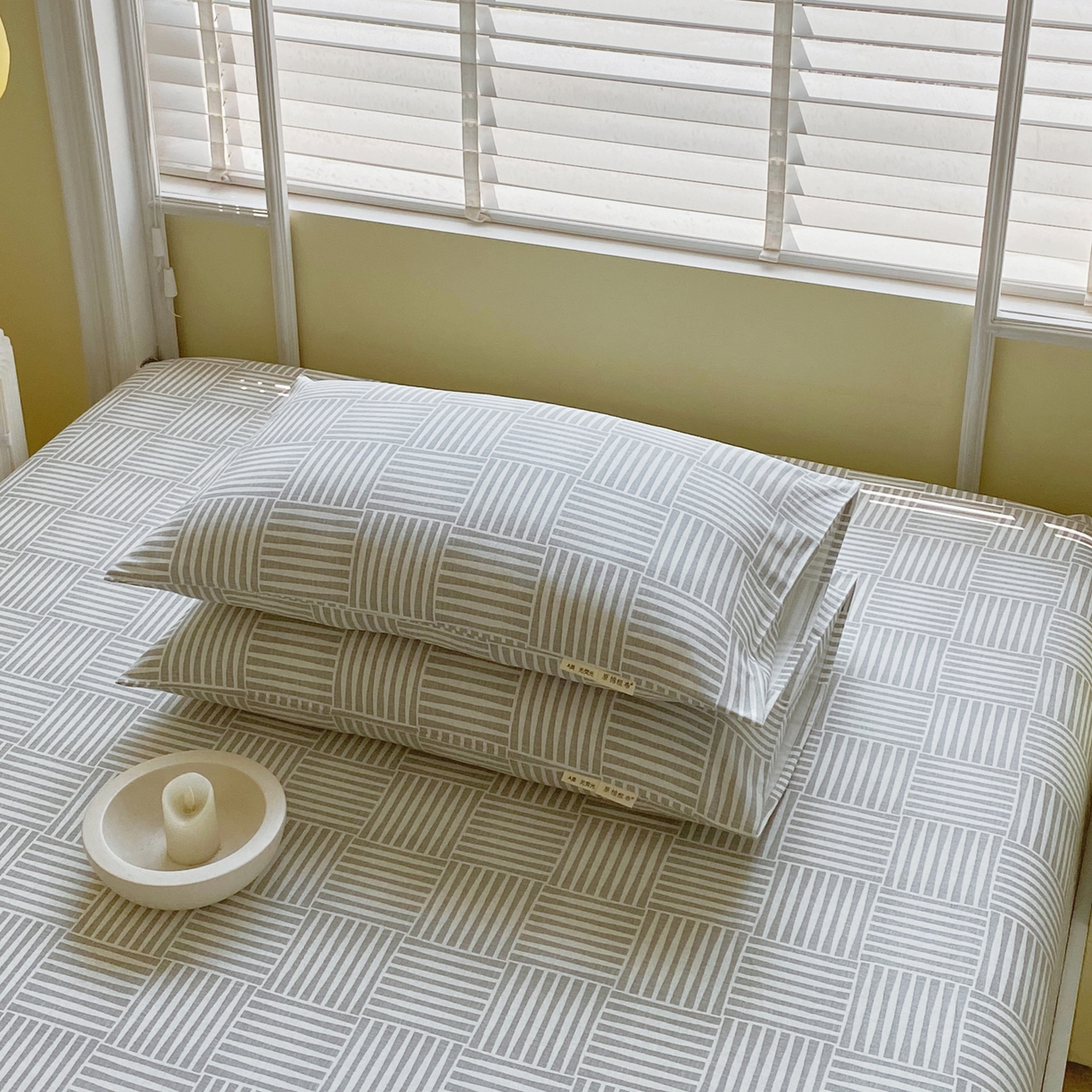 91家纺网 家纺一手货源 找家纺 金鑫汇家纺 2026新款全棉老粗布单品枕套系列 休闲时光