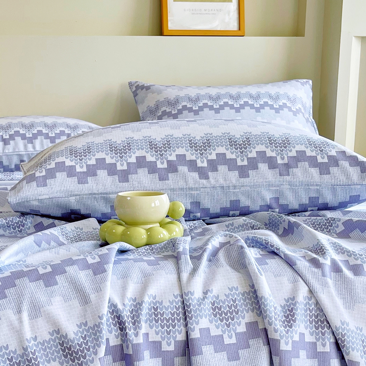 91家纺网 家纺一手货源 找家纺 金鑫汇家纺 2026新款全棉老粗布单品枕套系列 燕南飞-蓝