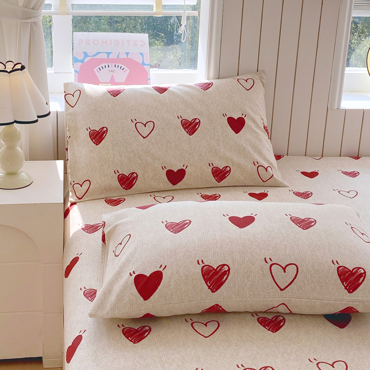 91家纺网 家纺一手货源 找家纺 金鑫汇家纺 2026新款全棉老粗布单品枕套系列 心语