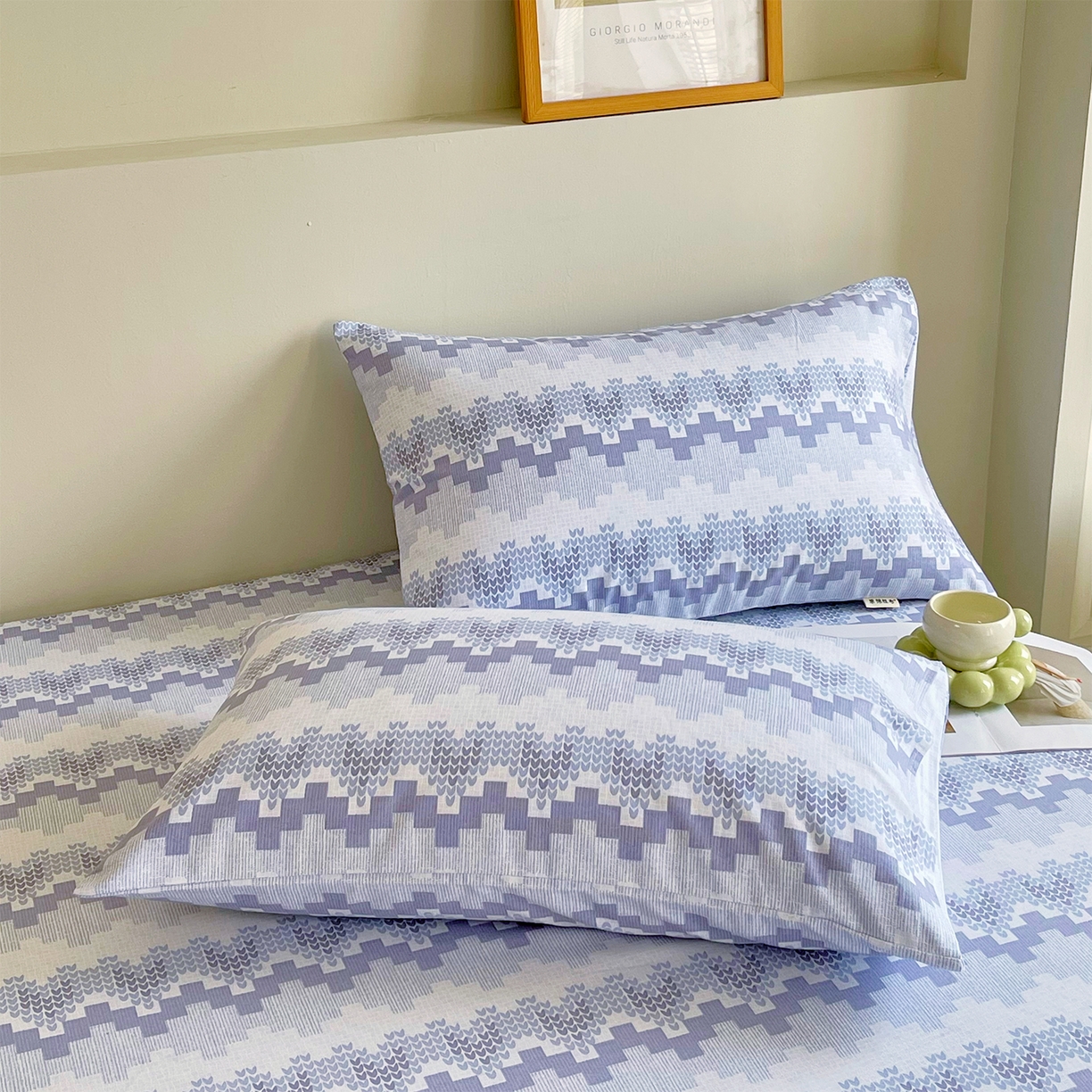 金鑫汇家纺 2026新款全棉老粗布单品枕套系列 燕南飞-蓝