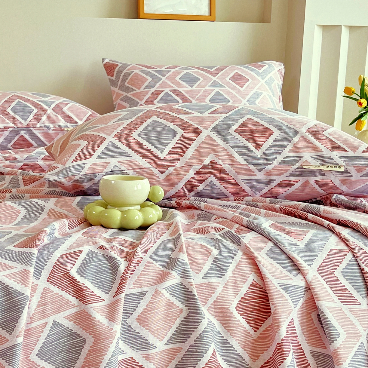 91家纺网 家纺一手货源 找家纺 金鑫汇家纺 2026新款全棉老粗布单品枕套系列 平行世界