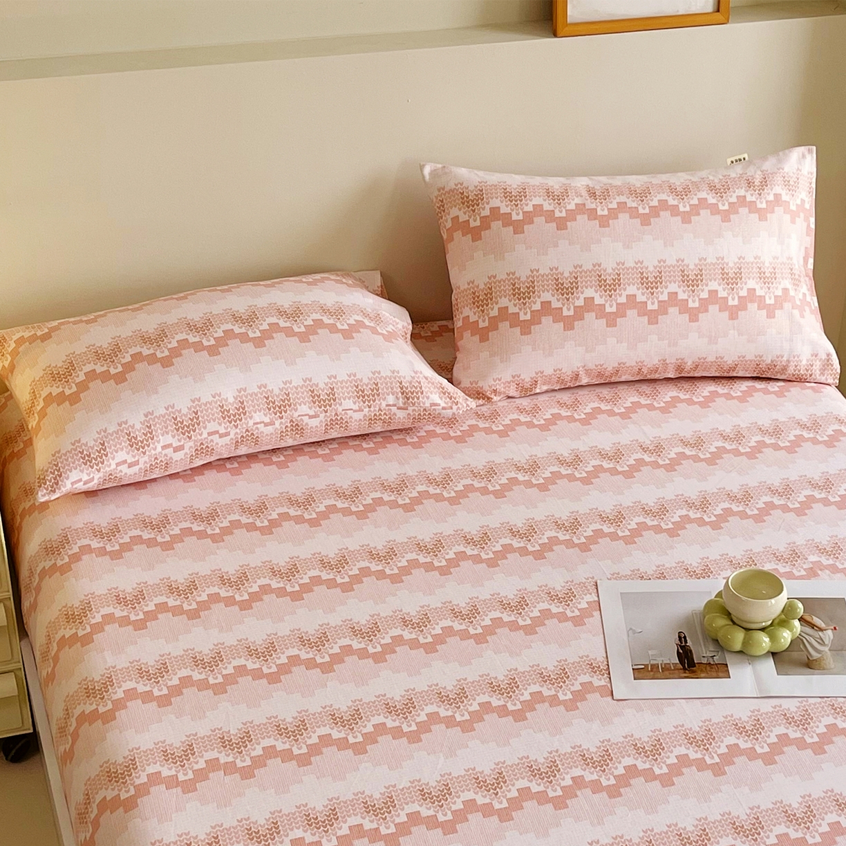 91家纺网 家纺一手货源 找家纺 金鑫汇家纺 2026新款全棉老粗布单品枕套系列 燕南飞-桔