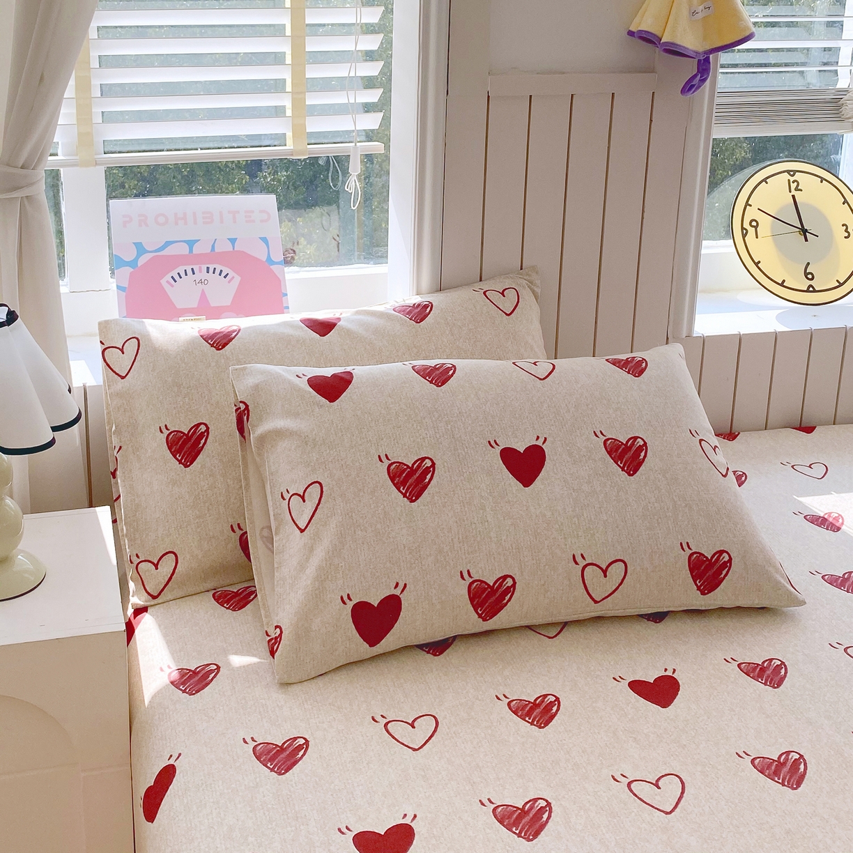 91家纺网 家纺一手货源 找家纺 金鑫汇家纺 2026新款全棉老粗布单品枕套系列 心语