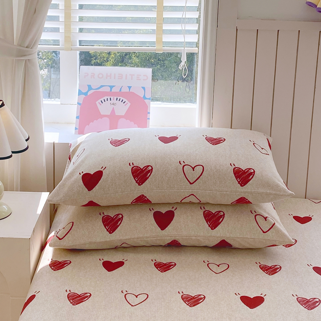 91家纺网 家纺一手货源 找家纺 金鑫汇家纺 2026新款全棉老粗布单品枕套系列 心语