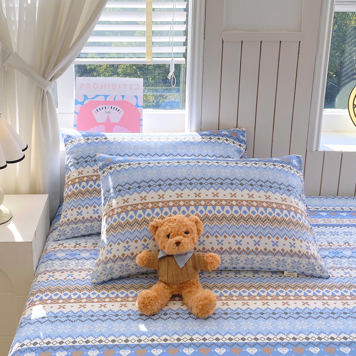 金鑫汇家纺 2026新款全棉老粗布单品枕套系列 星辰-蓝