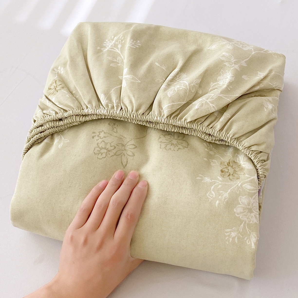 金鑫汇家纺 2026新款全棉老粗布单品床笠系列 浅绿可露丽