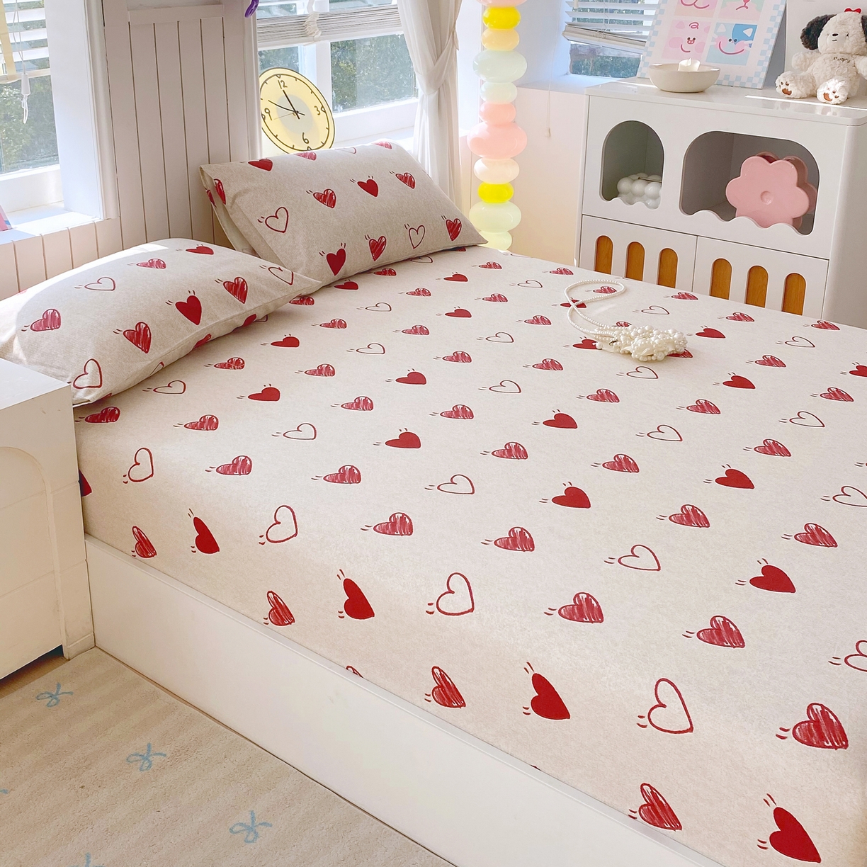 91家纺网 家纺一手货源 找家纺 金鑫汇家纺 2026新款全棉老粗布单品床笠系列 心语