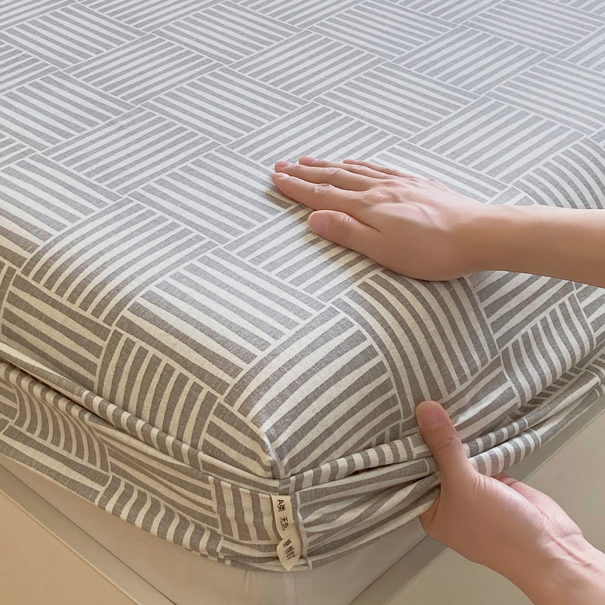 91家纺网 家纺一手货源 找家纺 金鑫汇家纺 2026新款全棉老粗布单品床笠系列 休闲时光