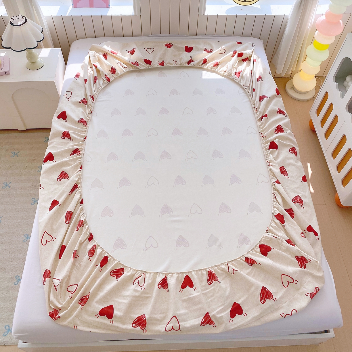 91家纺网 家纺一手货源 找家纺 金鑫汇家纺 2026新款全棉老粗布单品床笠系列 心语