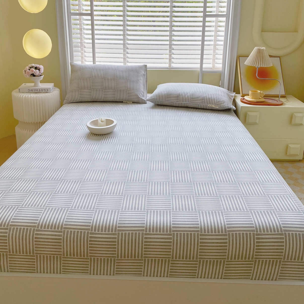 91家纺网 家纺一手货源 找家纺 金鑫汇家纺 2026新款全棉老粗布单品床笠系列 休闲时光