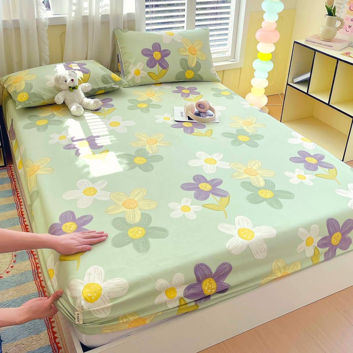 91家纺网 家纺一手货源 找家纺 金鑫汇家纺 2026新款全棉老粗布单品床笠系列 五彩缤纷