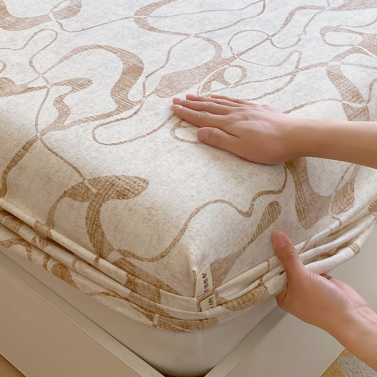 91家纺网 家纺一手货源 找家纺 金鑫汇家纺 2026新款全棉老粗布单品床笠系列 米亚黄