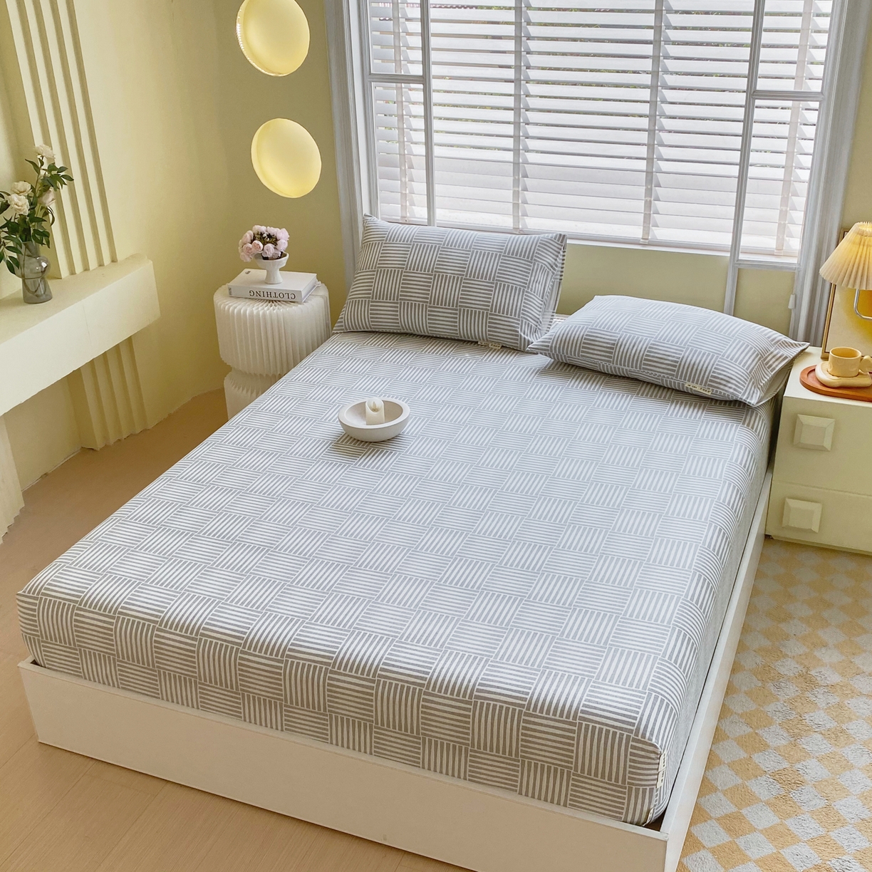 91家纺网 家纺一手货源 找家纺 金鑫汇家纺 2026新款全棉老粗布单品床笠系列 休闲时光