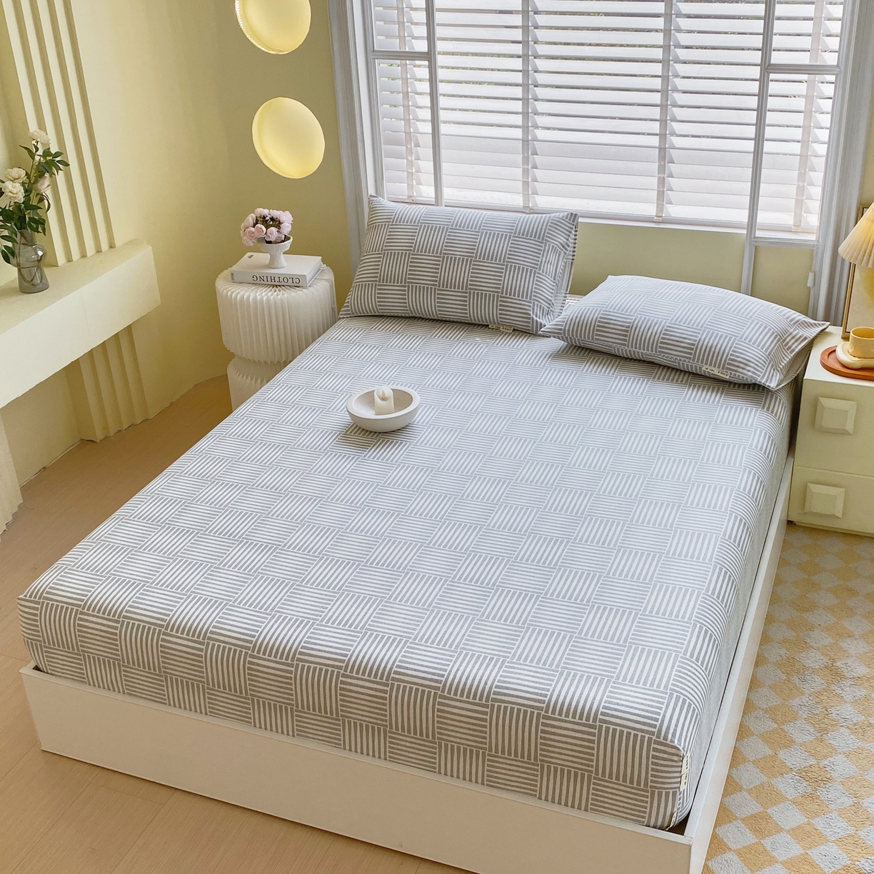 91家纺网 家纺一手货源 找家纺 金鑫汇家纺 2026新款全棉老粗布单品床笠系列 休闲时光