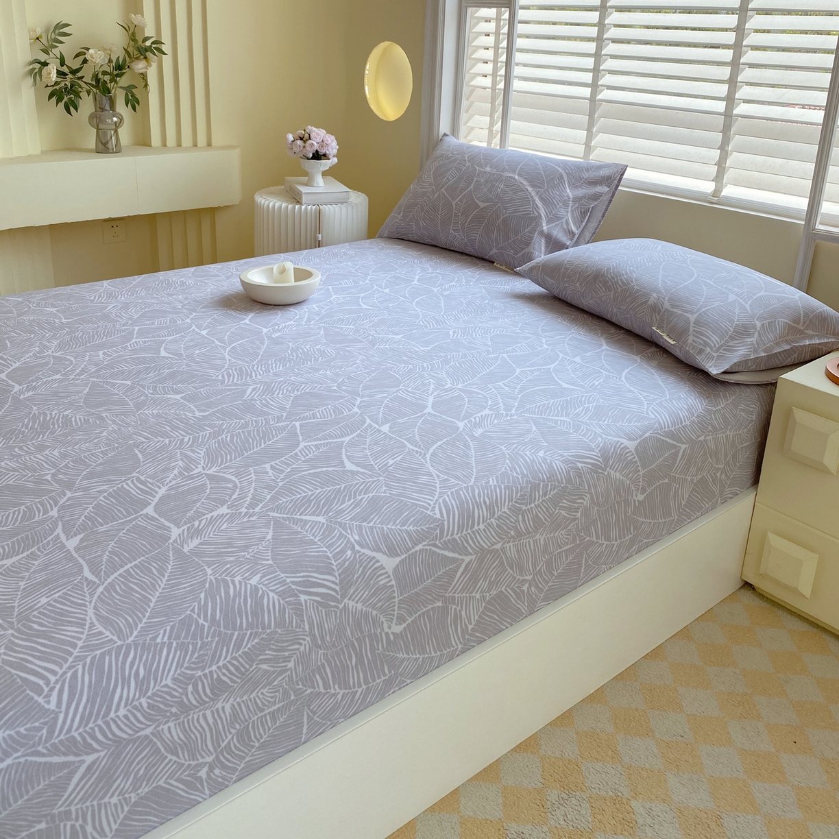 91家纺网 家纺一手货源 找家纺 金鑫汇家纺 2026新款全棉老粗布单品床笠系列 千叶