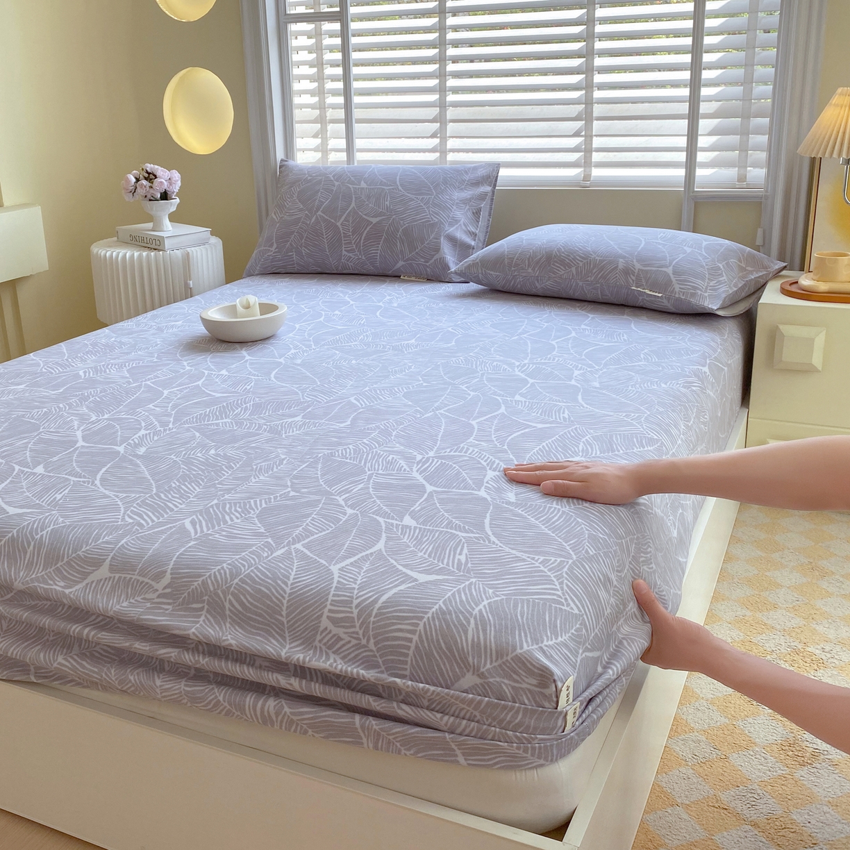 91家纺网 家纺一手货源 找家纺 金鑫汇家纺 2026新款全棉老粗布单品床笠系列 千叶