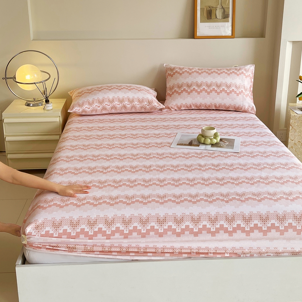 91家纺网 家纺一手货源 找家纺 金鑫汇家纺 2026新款全棉老粗布单品床笠系列 燕南飞-桔